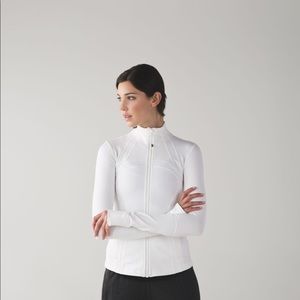 White Lululemon Define Jacket with Gold Zipper